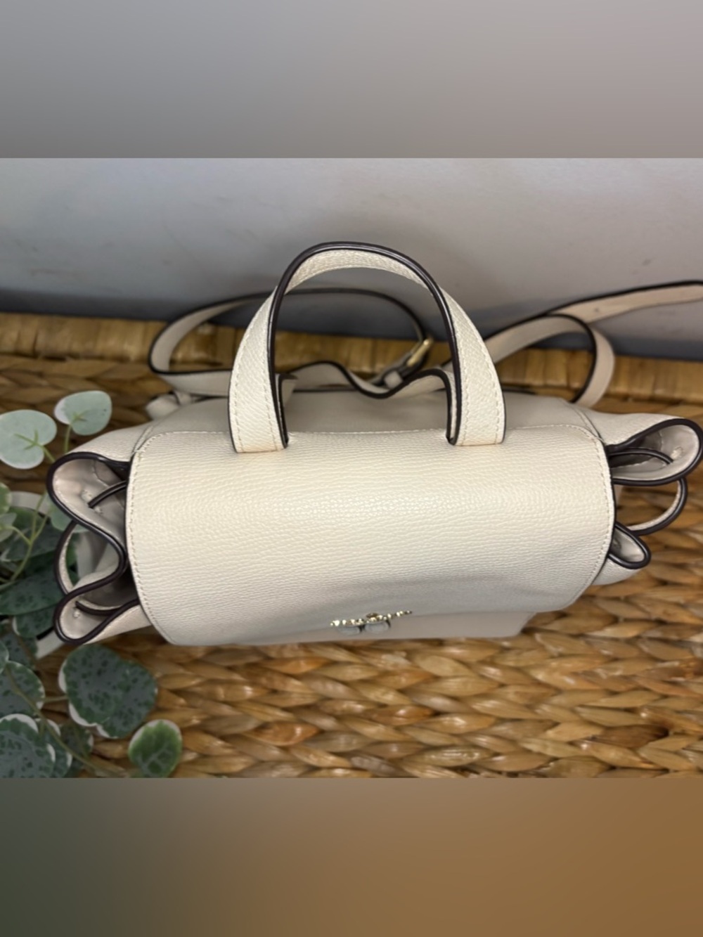 kate spade Cream Pebbled Leather Backpack with Front Pocket - Picture 16 of 16